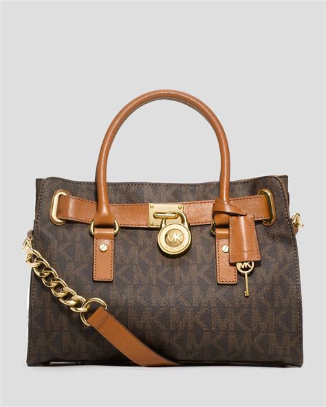 michael kors signature hamilton satchel brown